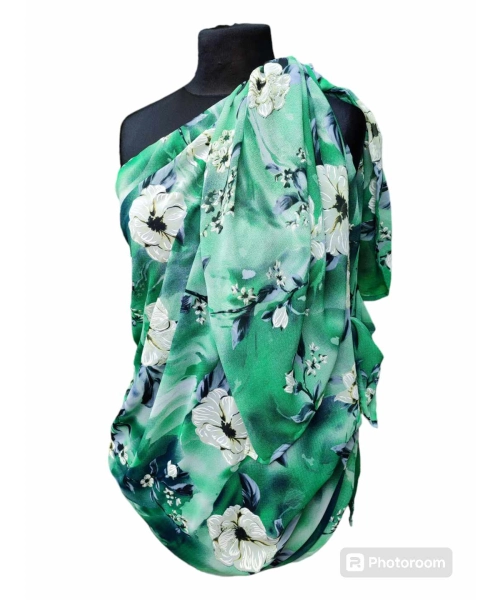 Duża sukienka plażowa - eleganckie PAREO XXL odcienie zieleni